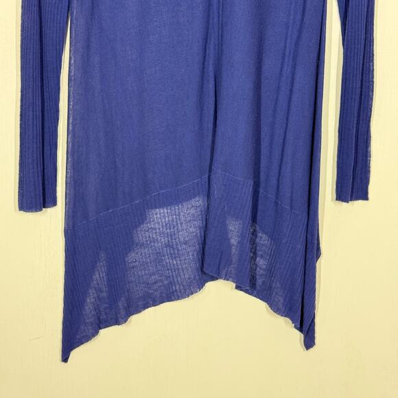 Eileen Fisher Asymmetric Hi-Lo Tunic Top Womens Small Dark Blue Long Sleeve - Picture 6 of 8